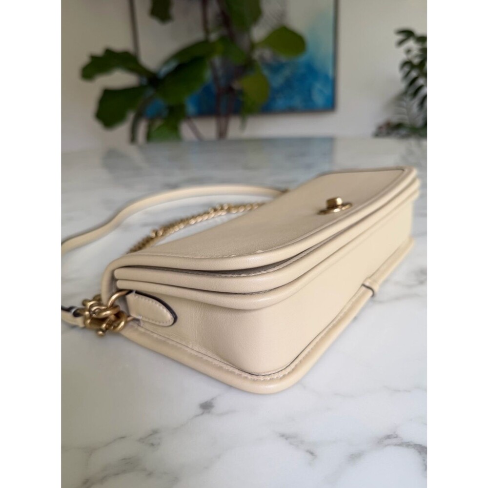 NWOT Coach DINKY Bag Glovetanned Leather CW641 Brass Moonlight Cream Ivory - Picture 8 of 15